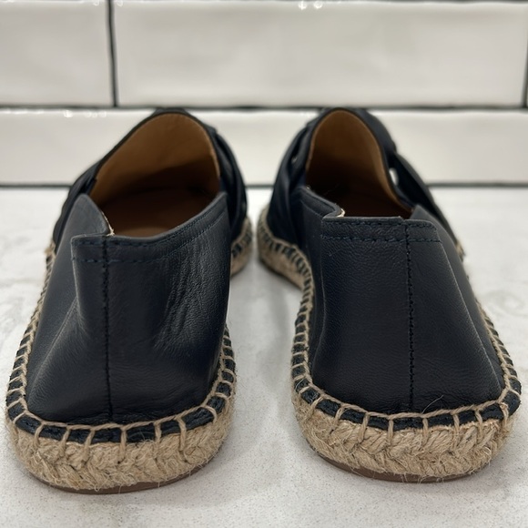 Talbots Izzy Knot Nappa Espadrille Flats Leather Black Round Toe Size 10 NWT - Picture 13 of 16